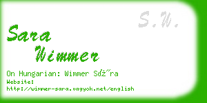 sara wimmer business card